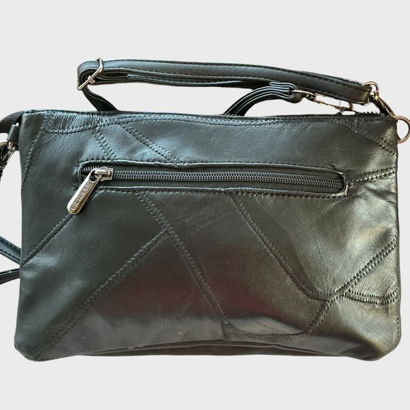 SSAMZIE Studded Black Leather Crossbody Bag Korean - Picture 4 of 13